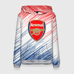 Толстовка-худи женская Арсенал arsenal logo, цвет: 3D-меланж