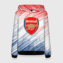 Толстовка-худи женская Арсенал arsenal logo, цвет: 3D-черный