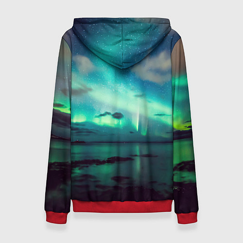 Женская толстовка Aurora borealis / 3D-Красный – фото 2