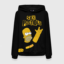 Женская толстовка Sex Pistols Гомер Симпсон рокер