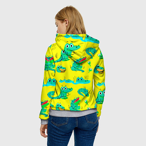 Женская толстовка GREEN CROCODILES / 3D-Меланж – фото 4