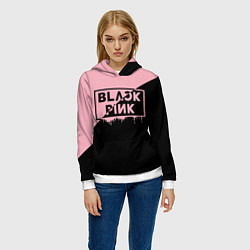 Толстовка-худи женская BLACKPINK BIG LOGO, цвет: 3D-белый — фото 2