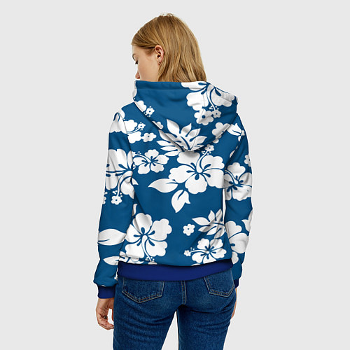 Женская толстовка Цветочный паттерн Минимализм / 3D-Синий – фото 4