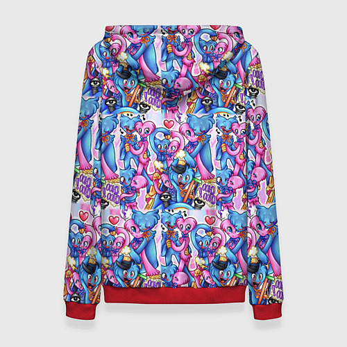 Женская толстовка POPPY PLAYTIME HAGGY WAGGY AND KISSY MISSY LOVE / 3D-Красный – фото 2