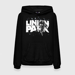 Толстовка-худи женская Linkin Park логотип с фото, цвет: 3D-черный