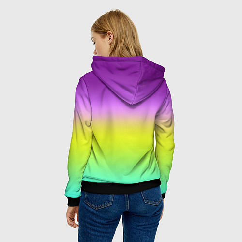 Женская толстовка Multicolored Ombre gradient / 3D-Черный – фото 4