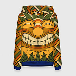 Толстовка-худи женская Polynesian tiki LUCKY, цвет: 3D-синий