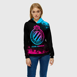 Толстовка-худи женская Club Brugge Neon Gradient, цвет: 3D-черный — фото 2