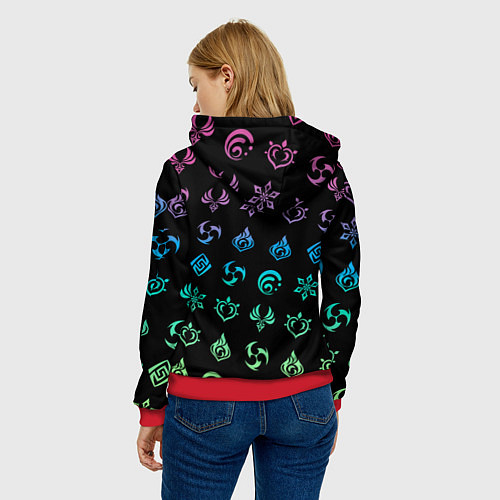 Женская толстовка Куки Синобу Геншин Импакт / 3D-Красный – фото 4