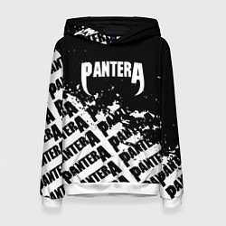 Толстовка-худи женская Пантера pantera паттерн, цвет: 3D-белый