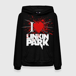 Толстовка-худи женская Linkin Park Сердце, цвет: 3D-черный
