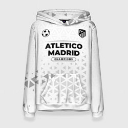 Толстовка-худи женская Atletico Madrid Champions Униформа, цвет: 3D-белый