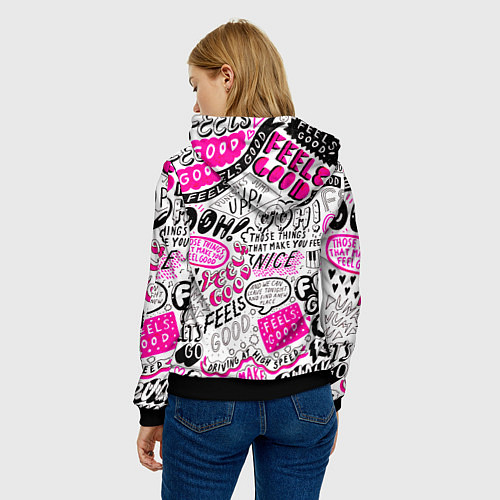 Женская толстовка THOSE THINGS THAT MAKE YOU FEEL / 3D-Черный – фото 4