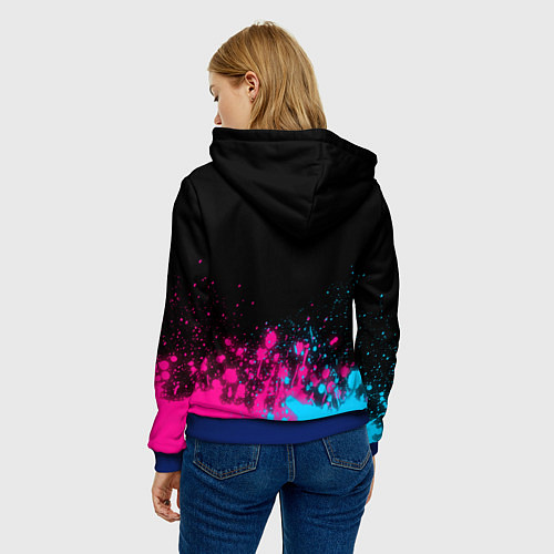 Женская толстовка Bring Me the Horizon Neon Gradient / 3D-Синий – фото 4