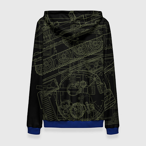 Женская толстовка Танк Т-62 Советский средний танк Камуфляж / 3D-Синий – фото 2