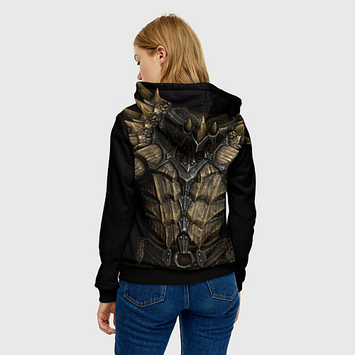 Женская толстовка Драконья чешуйчатая броня из SKYRIM / 3D-Черный – фото 4