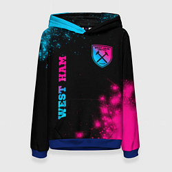 Толстовка-худи женская West Ham Neon Gradient, цвет: 3D-синий