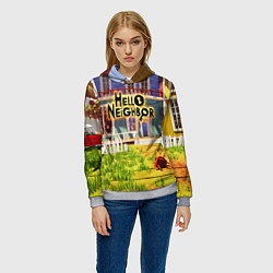 Толстовка-худи женская Hello Neighbor: Дом, цвет: 3D-меланж — фото 2