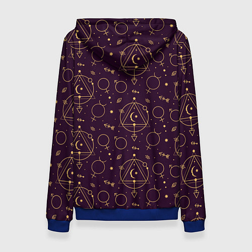 Женская толстовка Эзотерическая символика - знаки алхимии / 3D-Синий – фото 2