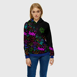 Толстовка-худи женская League Of Legends неон - Arcane logo, цвет: 3D-синий — фото 2