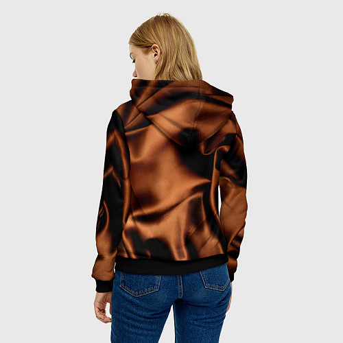 Женская толстовка Шелк шоколадный оттенок / 3D-Черный – фото 4