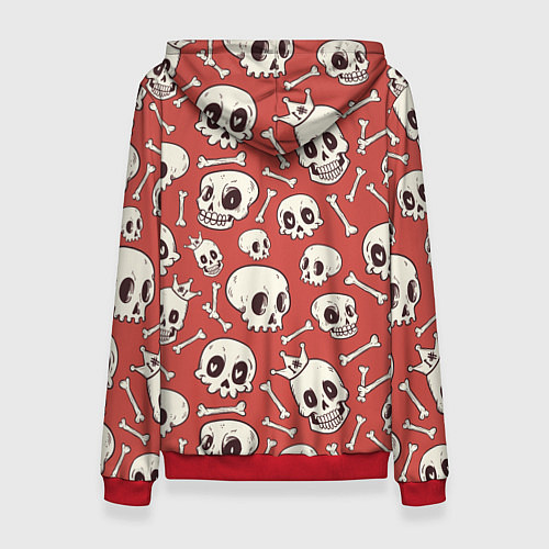 Женская толстовка Черепа на красном фоне / 3D-Красный – фото 2