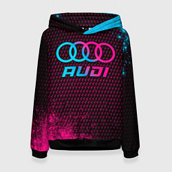 Толстовка-худи женская Audi - neon gradient, цвет: 3D-черный