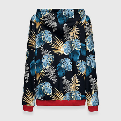 Женская толстовка Свет неоновых листьев / 3D-Красный – фото 2
