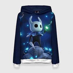 Толстовка-худи женская Hollow Knight неоновые бабочки, цвет: 3D-белый