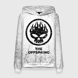 Толстовка-худи женская The Offspring с потертостями на светлом фоне, цвет: 3D-белый