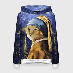 Женская толстовка Прикол с котом: пародия картина