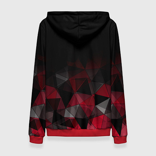Женская толстовка Черно-красный геометрический / 3D-Красный – фото 2
