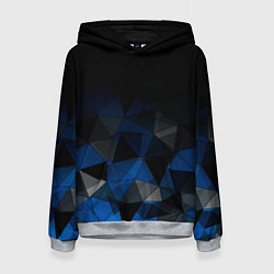 Женская толстовка Черно-синий геометрический