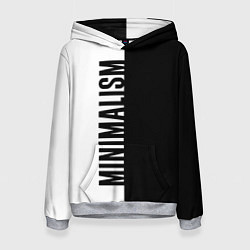 Толстовка-худи женская MINIMALISM - BLACK AND WHITE, цвет: 3D-меланж
