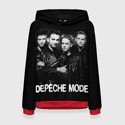 Толстовка-худи женская Depeche Mode - black & white portrait, цвет: 3D-красный