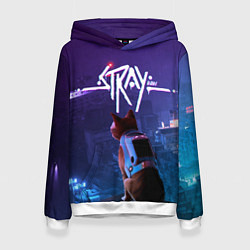 Женская толстовка Stray кот неон