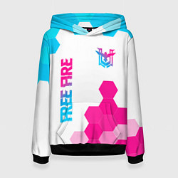 Женская толстовка Free Fire neon gradient style: символ и надпись ве