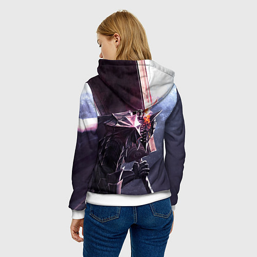 Женская толстовка Берсерк С Мечечём На Плече / 3D-Белый – фото 4