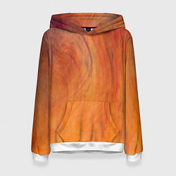 Толстовка-худи женская Огненно-оранжевая поверхность, цвет: 3D-белый