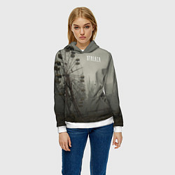 Толстовка-худи женская STALKER Колесо Обозрения, цвет: 3D-белый — фото 2