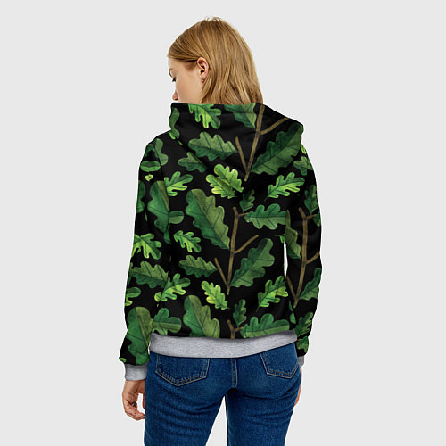 Женская толстовка Дубовый паттерн / 3D-Меланж – фото 4