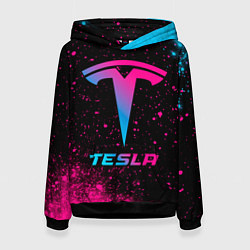 Женская толстовка Tesla - neon gradient