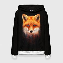 Женская толстовка Лиса над лесом