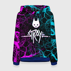Толстовка-худи женская Stray - neon, цвет: 3D-синий