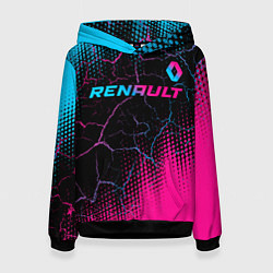 Женская толстовка Renault - neon gradient: символ сверху