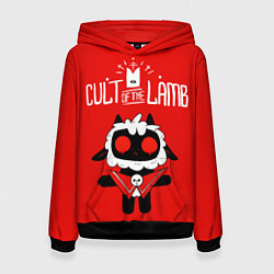 Толстовка-худи женская Cult of the Lamb ягненок, цвет: 3D-черный