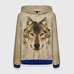 Женская толстовка Полигональная голова волка