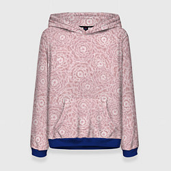 Женская толстовка Белые ажурные цветы на пыльном розовом