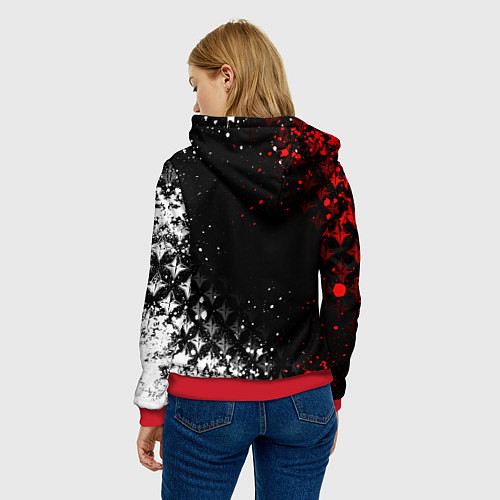 Женская толстовка Тарталья - Мрачный геншин / 3D-Красный – фото 4