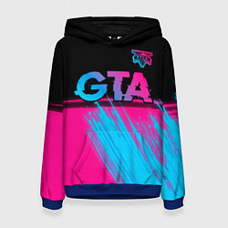 Женская толстовка GTA - neon gradient: символ сверху